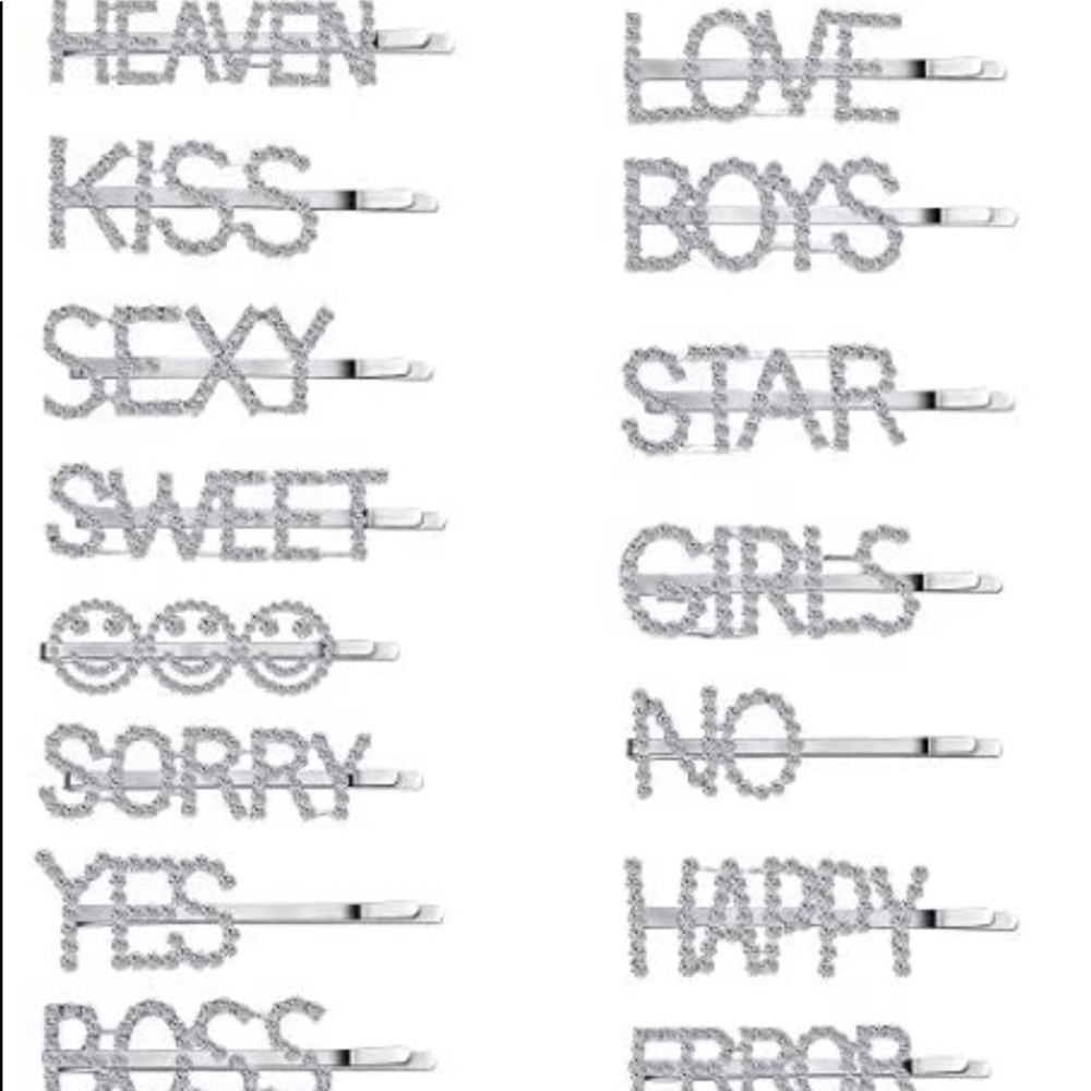 Word Hair Clips for Women